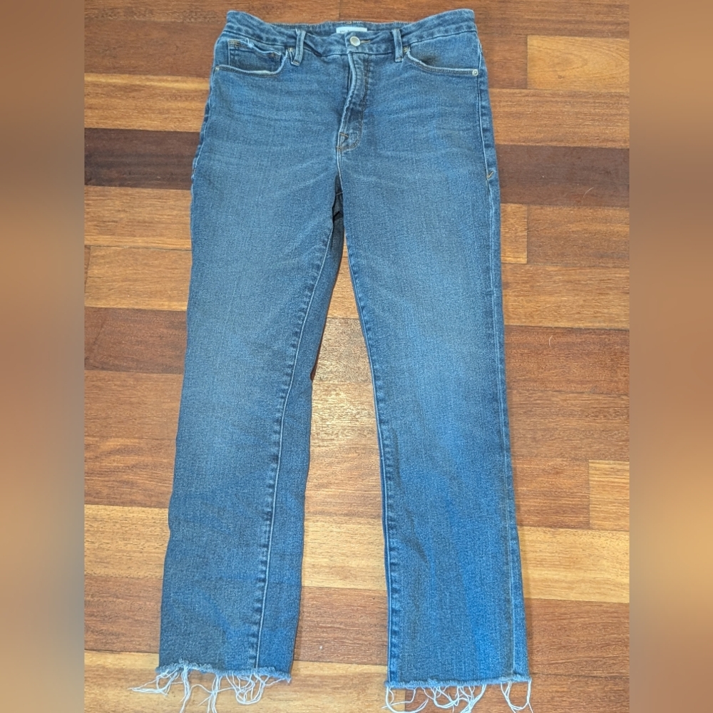 Sold! Glood American Women's Blue Raw-Hem Straight Jeans Size 6